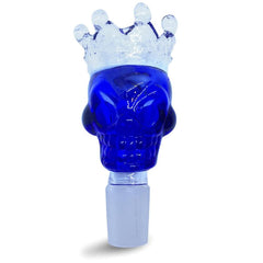 19mm Male Blue Skull Crown Herb Holder - Green Goddess Supply