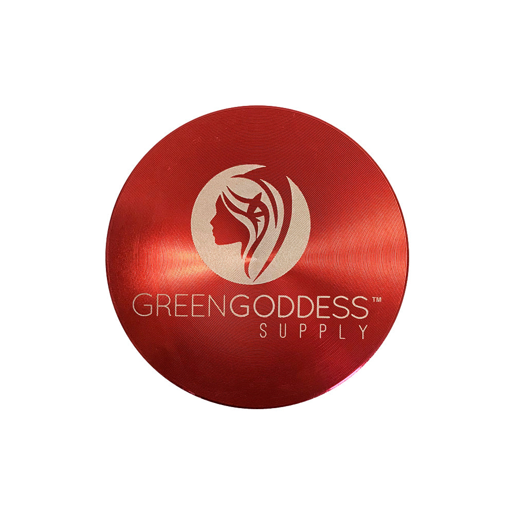 2.5" 4-Piece Aluminum Grinder - Red - Green Goddess Supply