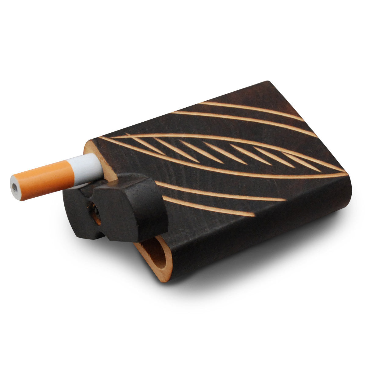 3" Swivel Cap Wooden Dugout - Palm Leaf - Green Goddess Supply