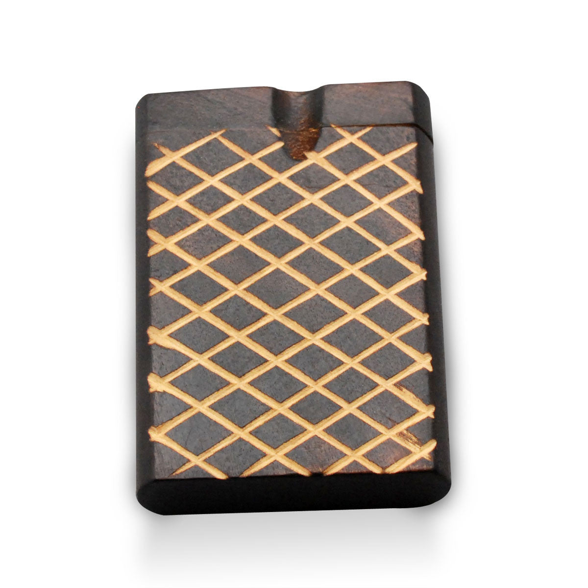 3" Swivel Cap Wooden Dugout - Criss-Cross - Green Goddess Supply