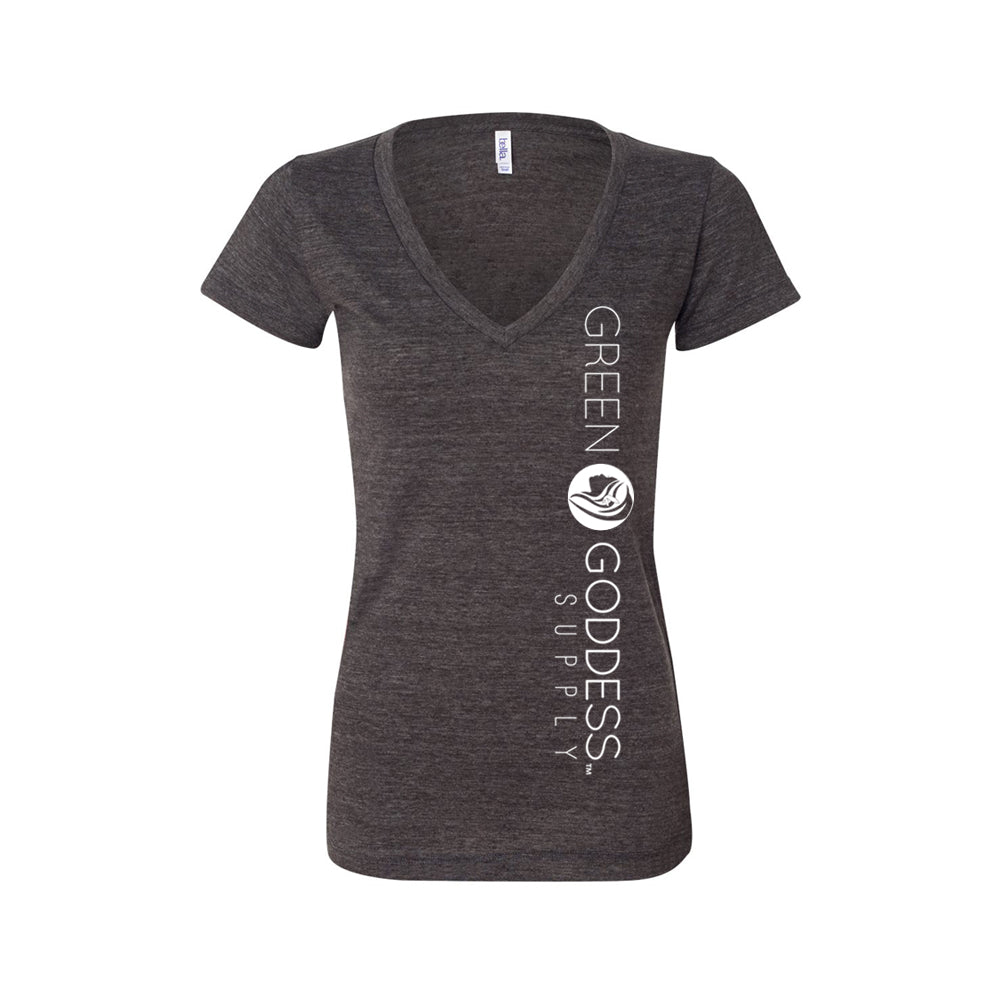 Women's V-Neck Logo Tee - Green Goddess Supply
