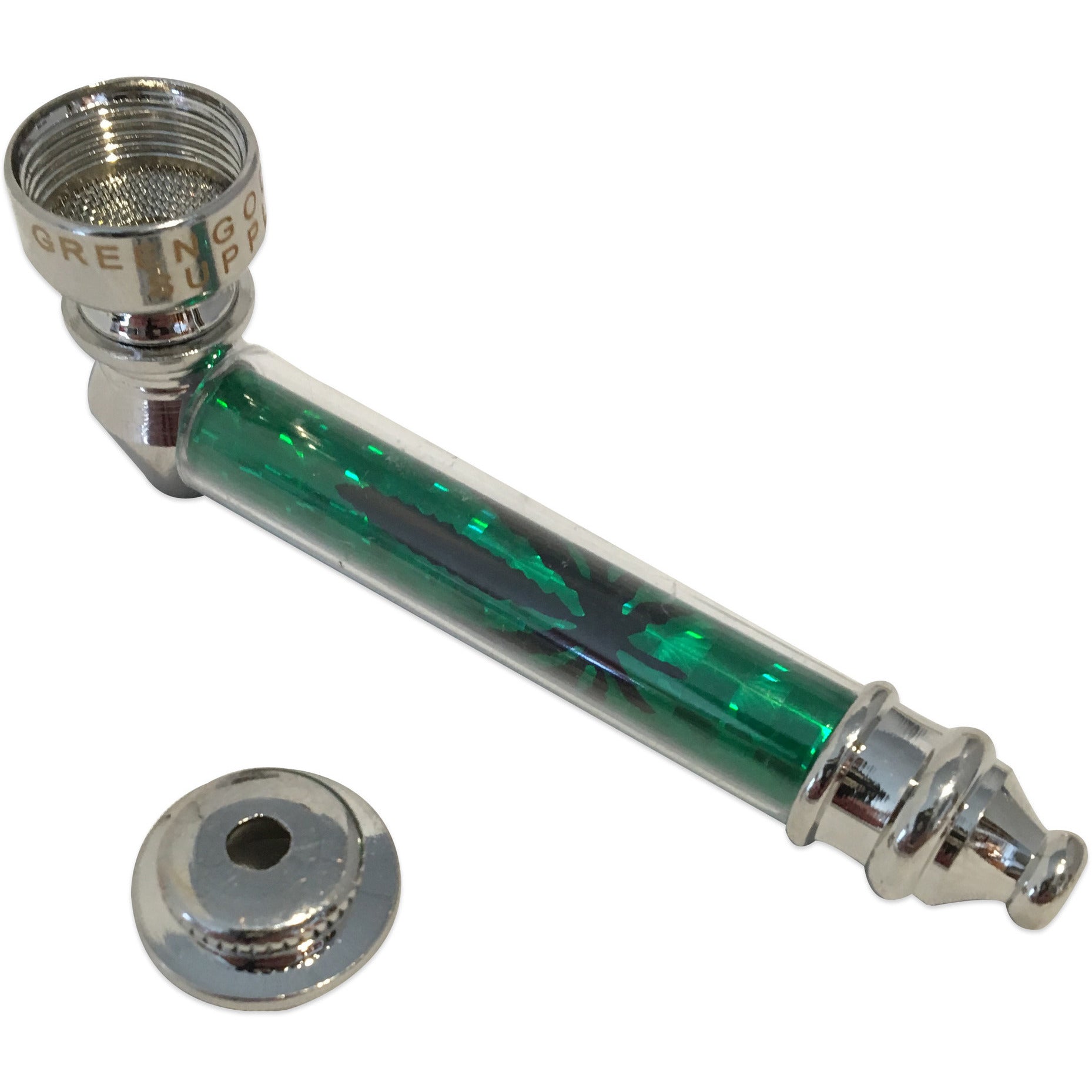 87mm Reggae Pipe - Green - Green Goddess Supply