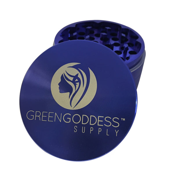 2.5 inch 4-Piece Aluminum Grinder - Blue – Green Goddess Supply