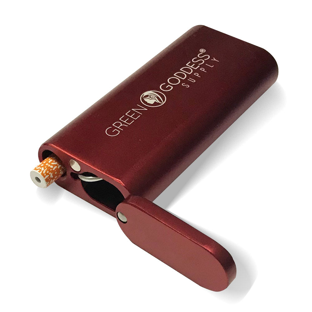 4" Aluminum Dugout with Magnetic Top - Red - Green Goddess Supply