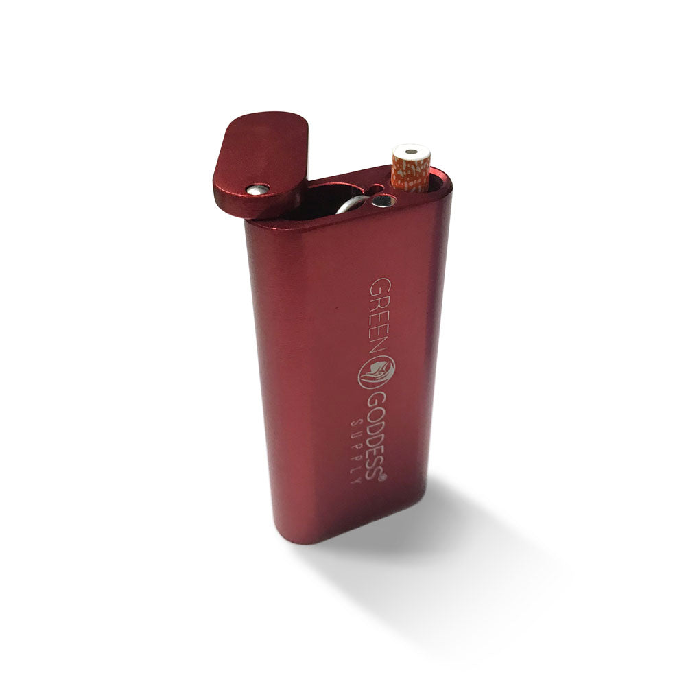 4" Aluminum Dugout with Magnetic Top - Red - Green Goddess Supply