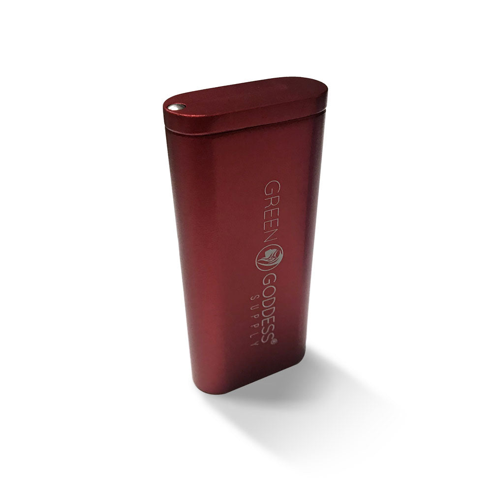 4" Aluminum Dugout with Magnetic Top - Red - Green Goddess Supply