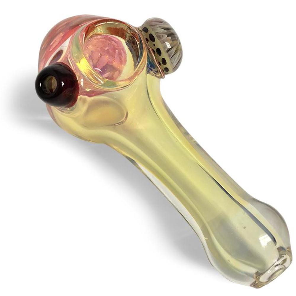 Yellow Glass Spoon with Pink Honeycomb Bowl - Green Goddess Supply