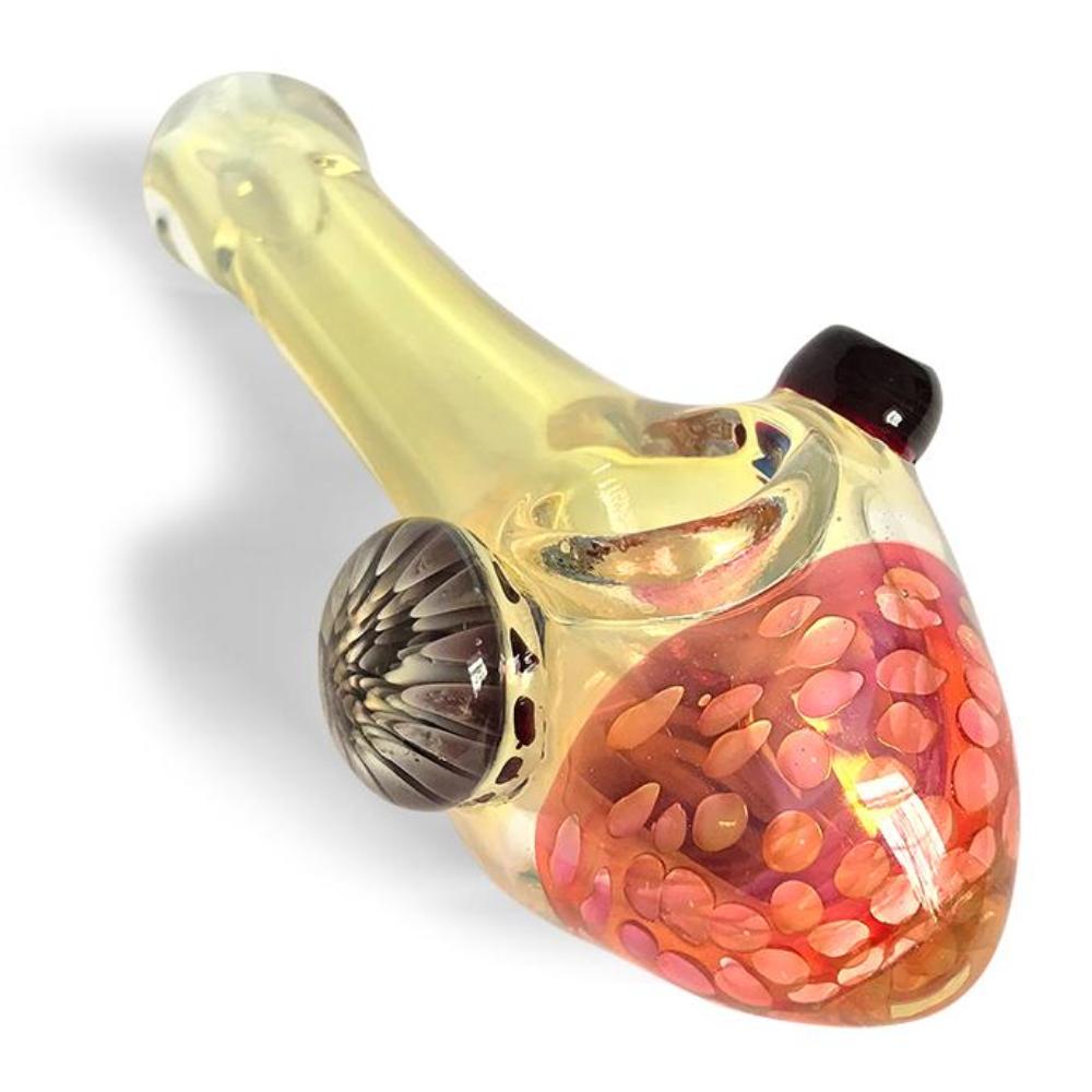 Yellow Glass Spoon with Pink Honeycomb Bowl - Green Goddess Supply