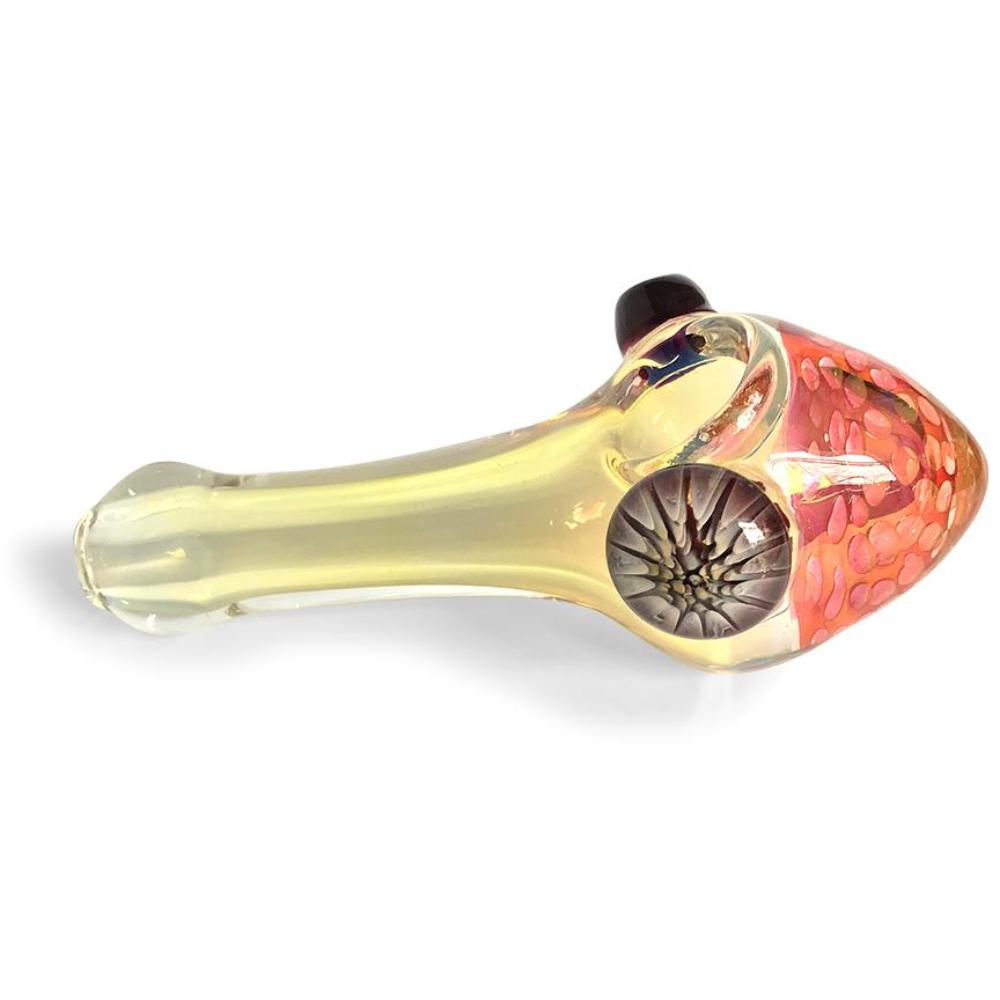 Yellow Glass Spoon with Pink Honeycomb Bowl - Green Goddess Supply