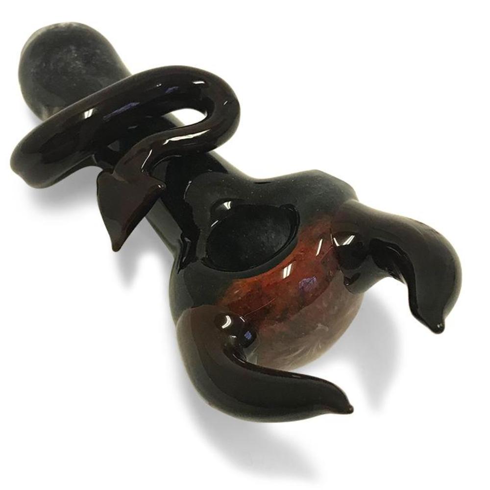 The Little Devil - Black and Red Glass Spoon - Green Goddess Supply