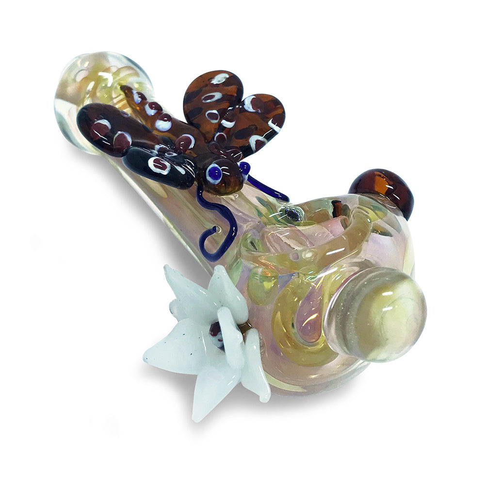 Dragon Fly on Pastel Glass Spoon - Green Goddess Supply