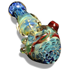HIS AND HERS Bundle! Multi-Colored Glass Spoons with Pink and Blue Swirls - Green Goddess Supply