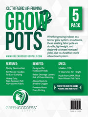 5gal Cloth Grow Pots - 5 Pack