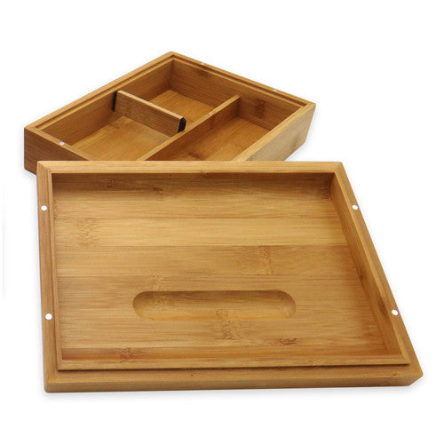 Bamboo Storage Box w/ Rolling Tray Lid
