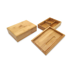 Bamboo Storage Box w/ Rolling Tray Lid - Green Goddess Supply