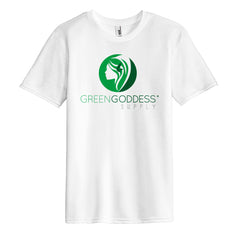 Men's Tri-Blend White Logo Tee Shirt - Green Goddess Supply