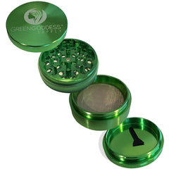 2.5" 4-Piece Aluminum Grinder - Green - Green Goddess Supply