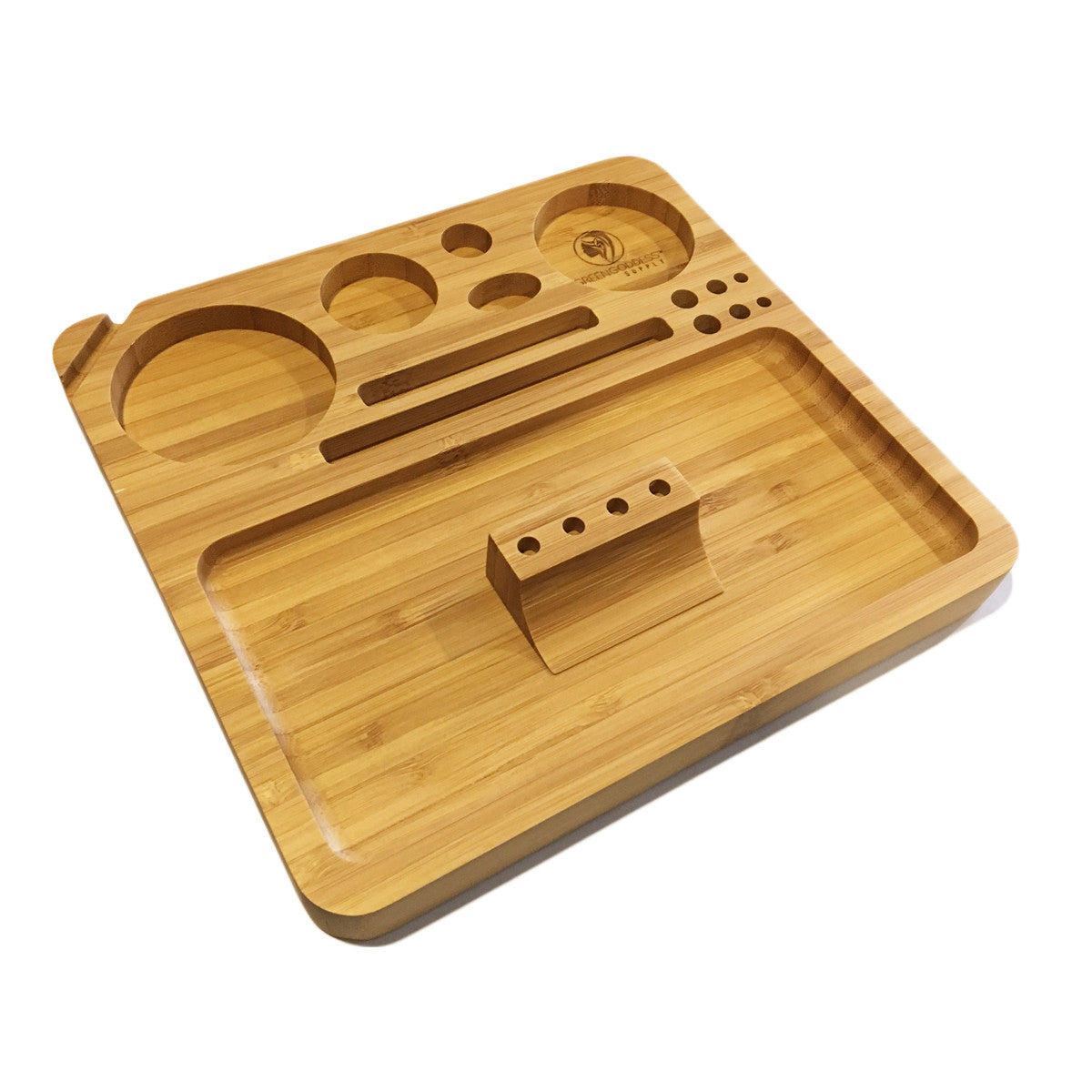 Wooden Bamboo Trays Rolling Tray With Cone Roll Holder Grooved