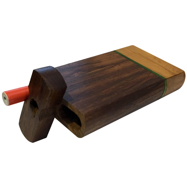 4" Swivel Cap Wooden Dugout - Green Stripe