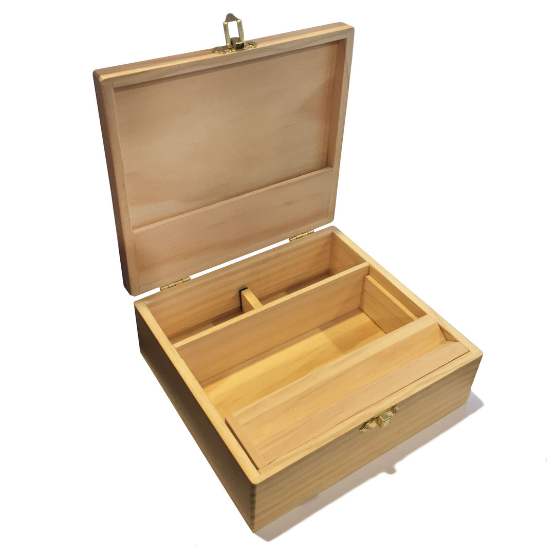 Large Wooden Storage Box w/ Latching Lid &amp; Rolling Jig