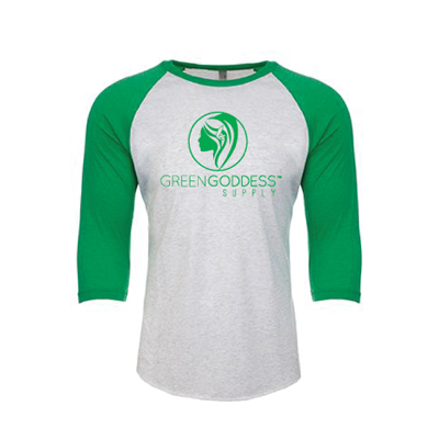 3/4 Sleeve Raglan Logo Unisex Baseball Tee - Green Goddess Supply