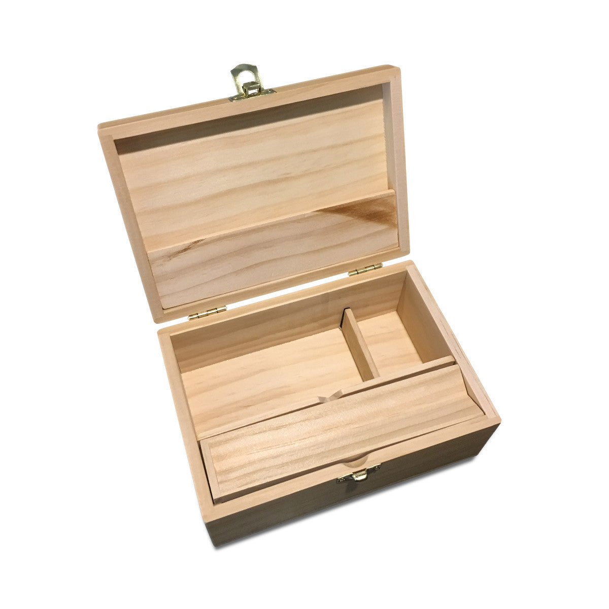 Medium Wooden Storage Box w/ Latching Lid & Rolling Jig - Green Goddess Supply
