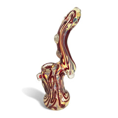 Maroon Accented Translucent Bubbler - Green Goddess Supply