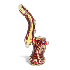 Maroon Accented Translucent Bubbler - Green Goddess Supply