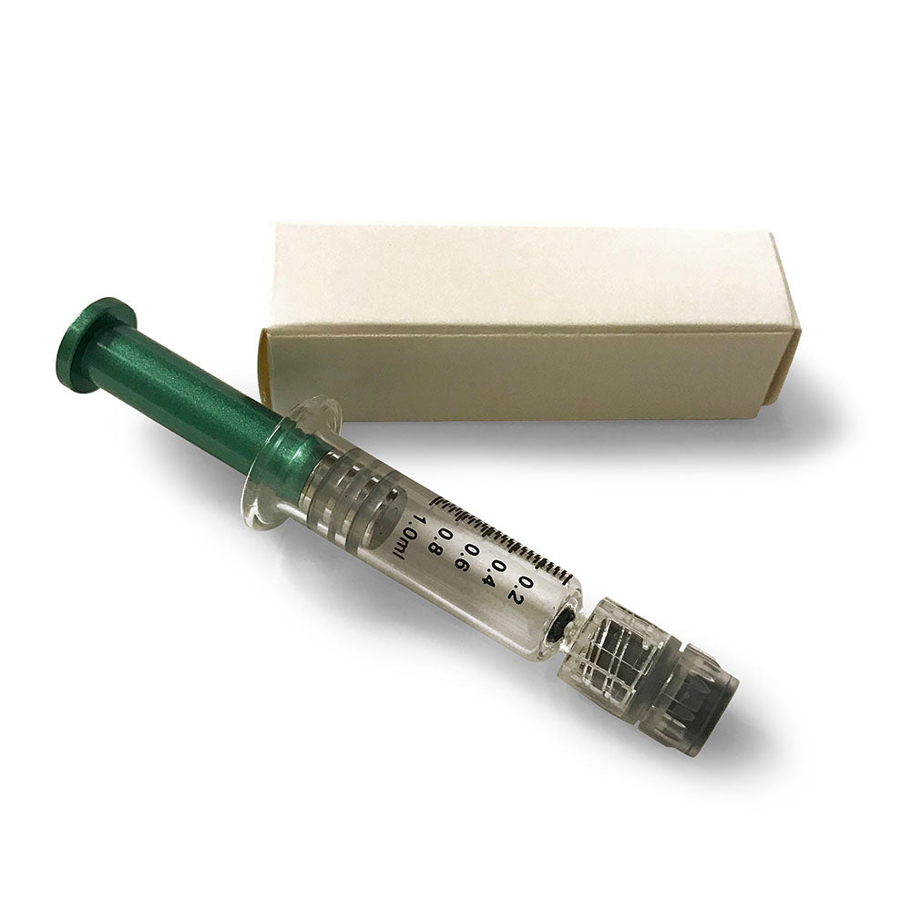 1ml Glass Syringe with Stainless Steel Plunger (Green) - Green Goddess Supply