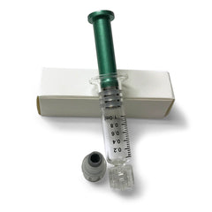 1ml Glass Syringe with Stainless Steel Plunger (Green) - Green Goddess Supply