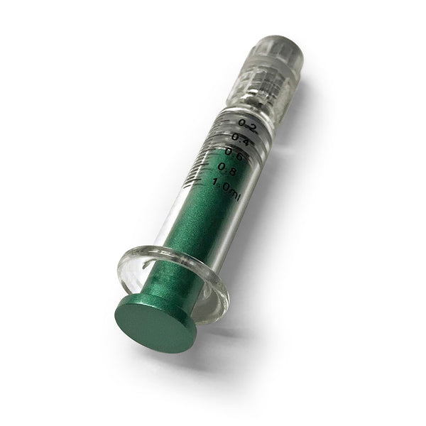 1ml Glass Syringe with Stainless Steel Plunger (Green)