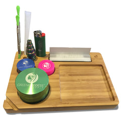 Bamboo Rolling Tray (9" x 6") - Green Goddess Supply