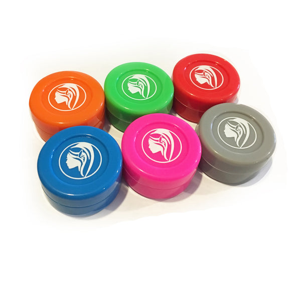 6 Non-Stick Silicone Wax Jars (Assorted Colors)